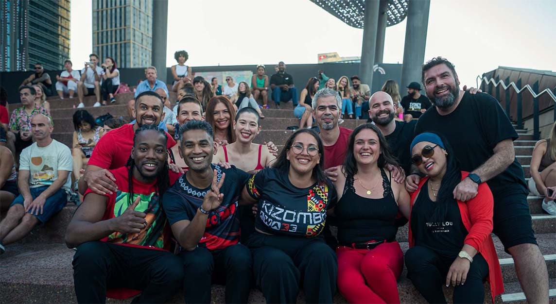 Dancers at event smiling and laughing